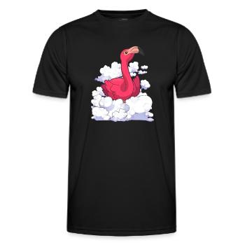 Exotisches Tier Geschenk Wolken Rosa Flamingo - Männer Funktions-T-Shirt - Schwarz - Vorne - AI Model Male 178 dark (178cm)