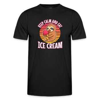 Restez calme et mangez des glaces - T-shirt sport Homme - noir - Devant - AI Model Male 178 dark (178cm)