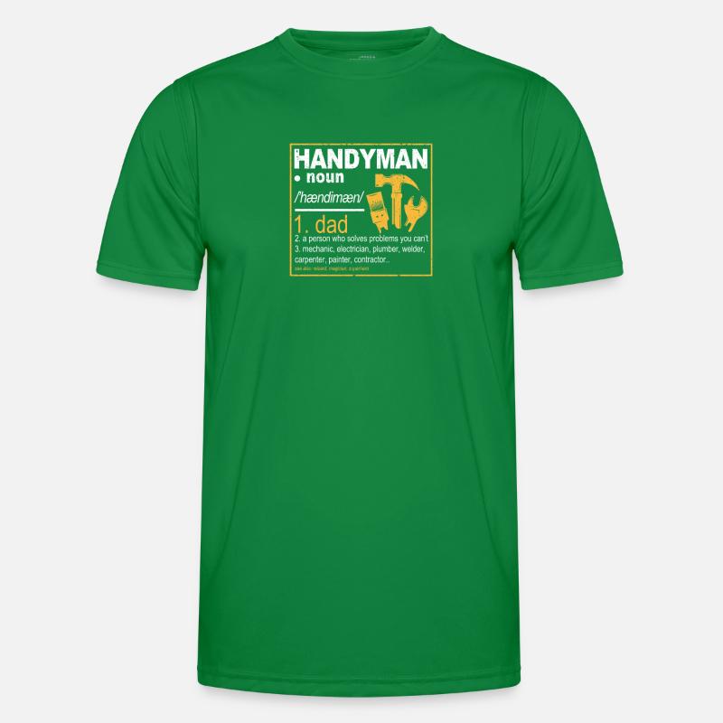 Handyman Definition Description Funny Dad Men's Functional T-Shirt