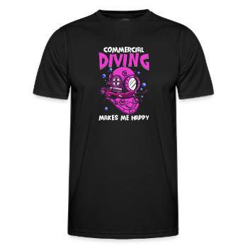 Diving Diver Commercial Diving - Men's Functional T-Shirt - black - Front - AI Model Male 178 dark (178cm)