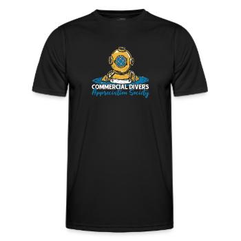 Diving Diver Commercial Diving - Men's Functional T-Shirt - black - Front - AI Model Male 178 dark (178cm)