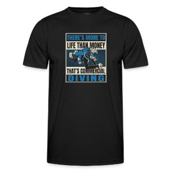 Diving Diver Commercial Diving - Men's Functional T-Shirt - black - Front - AI Model Male 178 dark (178cm)