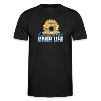 Diving Diver Commercial Diving - Men's Functional T-Shirt - black - Front - AI Model Male 178 dark (178cm)