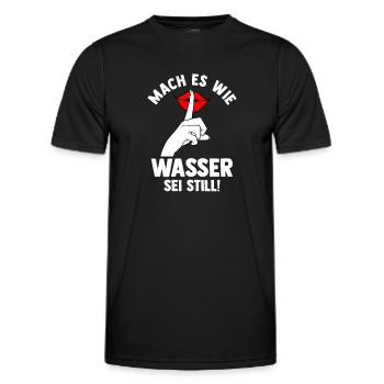 Mach es wie Wasser sei Still - Männer Funktions-T-Shirt - Schwarz - Vorne - AI Model Male 178 dark (178cm)