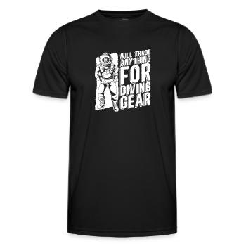 Diving Divers Commercial Diving - Men's Functional T-Shirt - black - Front - AI Model Male 178 dark (178cm)