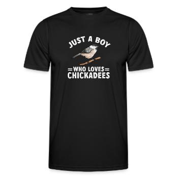 Observation des oiseaux mésanges - T-shirt sport Homme - noir - Devant - AI Model Male 178 dark (178cm)