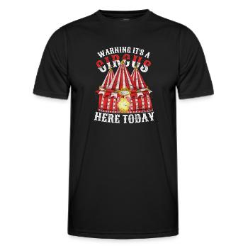 Achtung hier ist heute ein Zirkus Lustiges Zirkus - Männer Funktions-T-Shirt - Schwarz - Vorne - AI Model Male 178 dark (178cm)