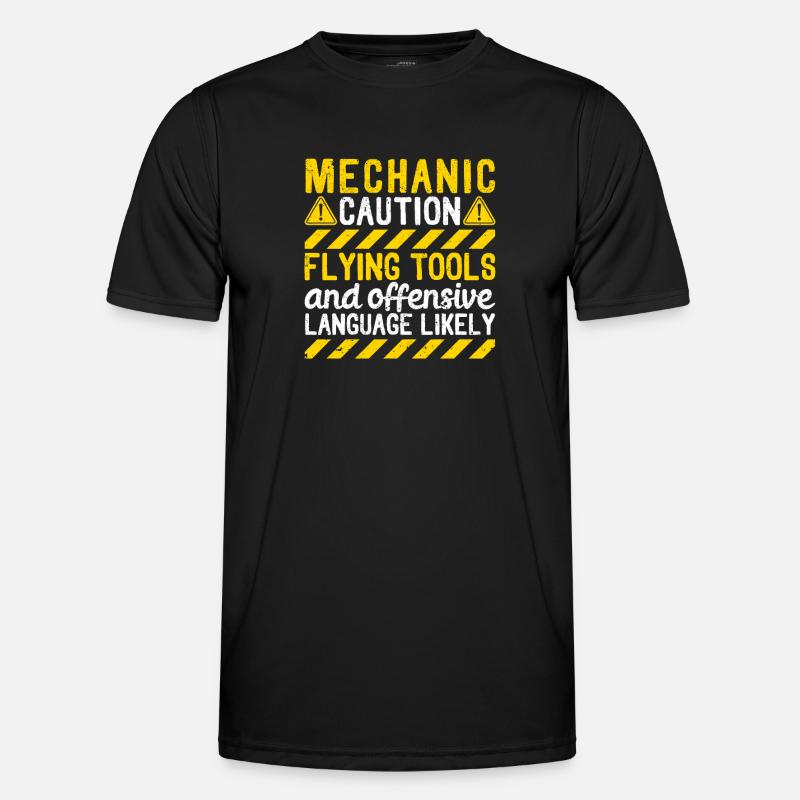 Mechanic Warning Flying Tools Insulting Men's Functional T-Shirt