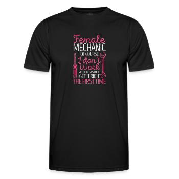 Mécanicien Voiture Fille Garage Artisan - T-shirt sport Homme - noir - Devant - AI Model Male 178 dark (178cm)