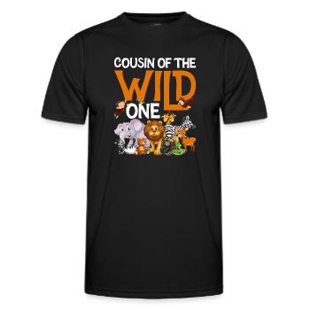 Safari Wildlife Afrika die großen 5 Zoologie - Männer Funktions-T-Shirt - Schwarz - Vorne - AI Model Male 178 dark (178cm)