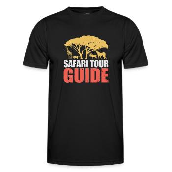 Safari Wildlife Afrika die großen 5 Zoologie - Männer Funktions-T-Shirt - Schwarz - Vorne - AI Model Male 178 dark (178cm)