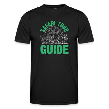 Safari Wildlife Afrika die großen 5 Zoologie - Männer Funktions-T-Shirt - Schwarz - Vorne - AI Model Male 178 dark (178cm)