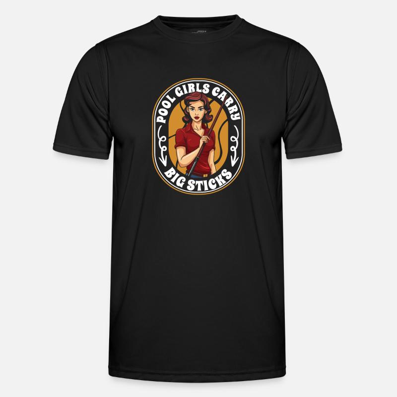 Billard Mädchen - Männer Funktions-T-Shirt - Schwarz