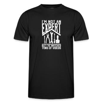 Ich bin kein Experte, aber ich habe tonnenweise - Männer Funktions-T-Shirt - Schwarz - Vorne - AI Model Male 178 dark (178cm)