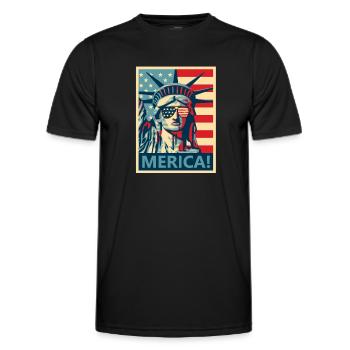 4 juillet Statue de la Liberté Amérique - T-shirt sport Homme - noir - Devant - AI Model Male 178 dark (178cm)