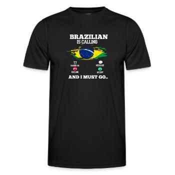 Brésil - T-shirt sport Homme - noir - Devant - AI Model Male 178 dark (178cm)