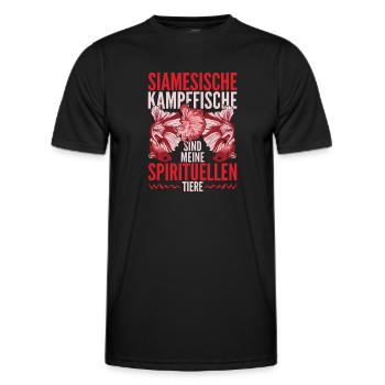 Tierliebhaber Lustiges Siamesischer Kampffisch - Männer Funktions-T-Shirt - Schwarz - Vorne - AI Model Male 178 dark (178cm)