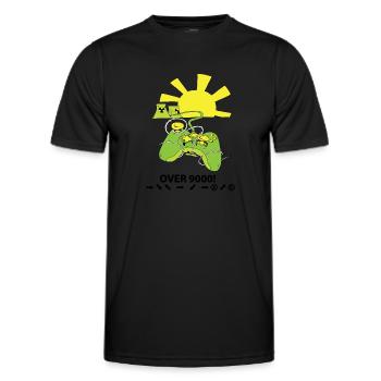 Plus de 9000 joueurs de manette de jeu de centrale nucléaire - T-shirt sport Homme - noir - Devant - AI Model Male 178 dark (178cm)