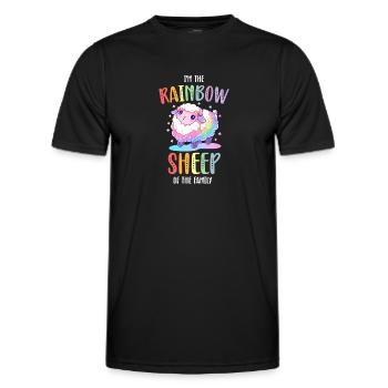 Rainbow Sheep LGBTQ Transgender Pride Community - T-shirt sport Homme - noir - Devant - AI Model Male 178 dark (178cm)
