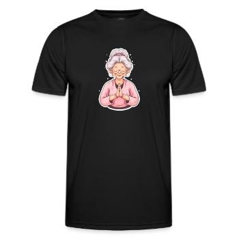 Yoga Grandma - Männer Funktions-T-Shirt - Schwarz - Vorne - AI Model Male 178 dark (178cm)