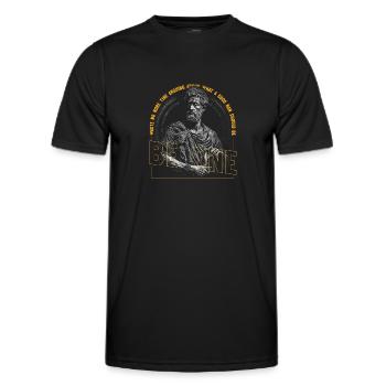 realistische Statue von Marcus Aurelius - Männer Funktions-T-Shirt - Schwarz - Vorne - AI Model Male 178 dark (178cm)