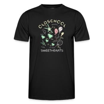 Oldschool blackboard chalk - Men's Functional T-Shirt - black - Front - AI Model Male 178 dark (178cm)