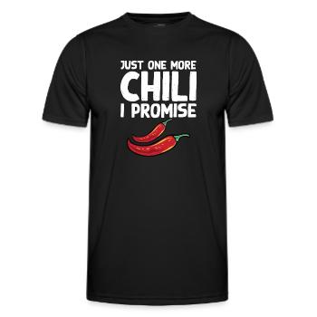 Nourriture épicée Poivrons rouges drôle juste un chili de plus I - T-shirt sport Homme - noir - Devant - AI Model Male 178 dark (178cm)