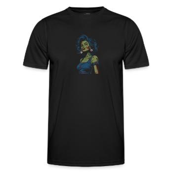 Zombie Halloween Lady - T-shirt sport Homme - noir - Devant - AI Model Male 178 dark (178cm)