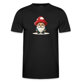 Mushroom pickers Mushrooms Mushroom dwarf - Men's Functional T-Shirt - black - Front - AI Model Male 178 dark (178cm)