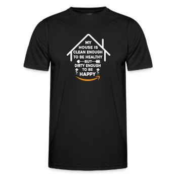 My House Is Clean Enough To Be Healthy - Men's Functional T-Shirt - black - Front - AI Model Male 178 dark (178cm)
