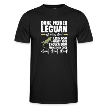 Ohne meinen Leguan ist alles doof - Männer Funktions-T-Shirt - Schwarz - Vorne - AI Model Male 178 dark (178cm)