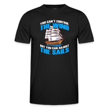 Capitaine Bateau Licence Voilier - T-shirt sport Homme - noir - Devant - AI Model Male 178 dark (178cm)
