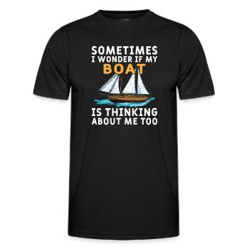 Captain Boat License Sailing Boat - Men's Functional T-Shirt - black - Front - AI Model Male 178 dark (178cm)