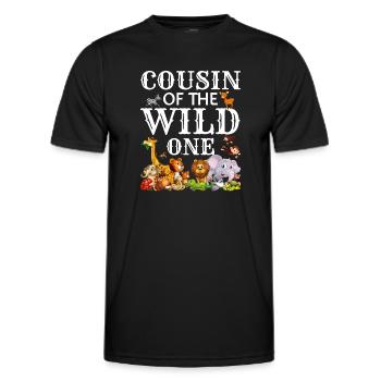 Safari Wildlife Afrika die großen 5 Zoologie - Männer Funktions-T-Shirt - Schwarz - Vorne - AI Model Male 178 dark (178cm)