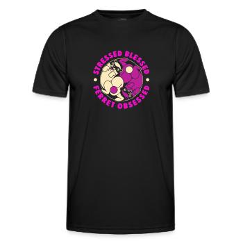 Putois furet mignon - T-shirt sport Homme - noir - Devant - AI Model Male 178 dark (178cm)