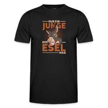 Nur ein Junge der Esel mag Bauernhof Tier Esel - Männer Funktions-T-Shirt - Schwarz - Vorne - AI Model Male 178 dark (178cm)