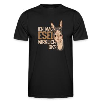 Esel - Männer Funktions-T-Shirt - Schwarz - Vorne - AI Model Male 178 dark (178cm)