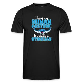 Raies pastenagues, raies manta, raies océaniques, raies - T-shirt sport Homme - noir - Devant - AI Model Male 178 dark (178cm)