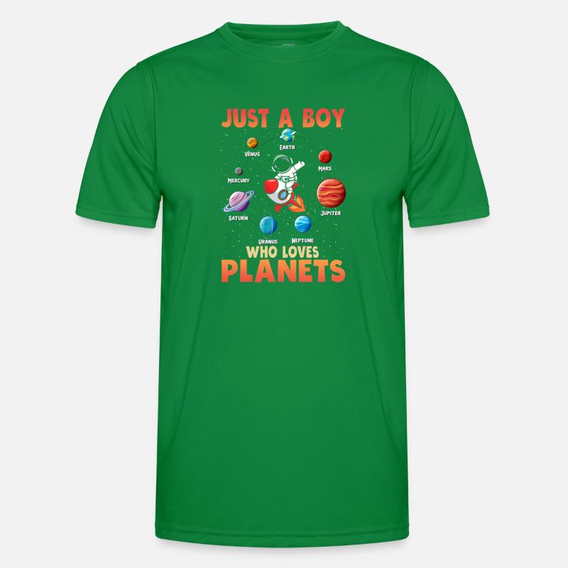 Nur ein Junge, der das Sonnensystem der Planeten liebt Männer Funktions-T-Shirt