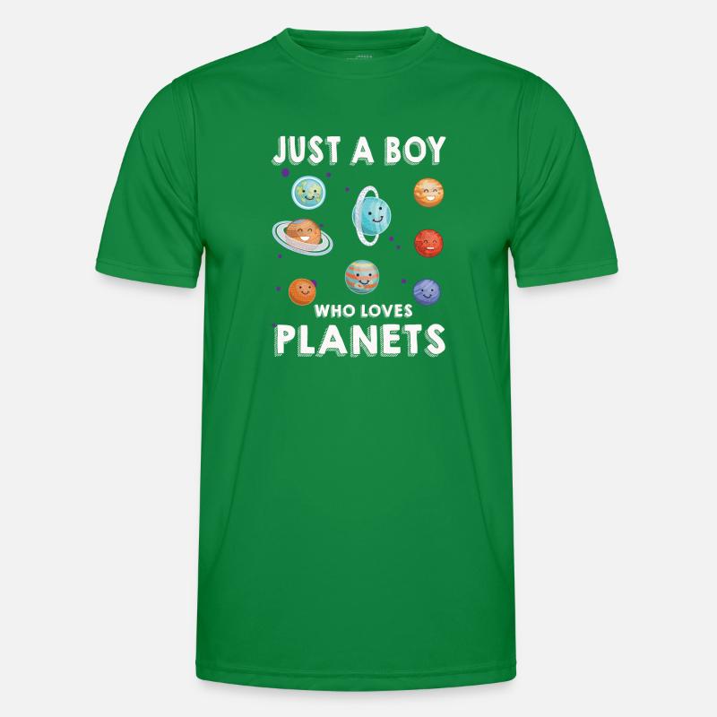 Nur ein Junge, der das Sonnensystem der Planeten liebt Männer Funktions-T-Shirt