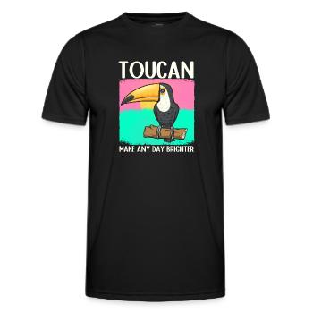 Tukan Vogel Regenwald - Männer Funktions-T-Shirt - Schwarz - Vorne - AI Model Male 178 dark (178cm)