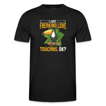 Tukan Vogel Regenwald - Männer Funktions-T-Shirt - Schwarz - Vorne - AI Model Male 178 dark (178cm)