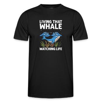 Orca Beobachtung für Buckelwale und Meerwale - Männer Funktions-T-Shirt - Schwarz - Vorne - AI Model Male 178 dark (178cm)