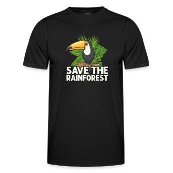 Tukan Vogel Regenwald - Männer Funktions-T-Shirt - Schwarz - Vorne - AI Model Male 178 dark (178cm)