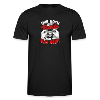 nur noch eine runde dann hor ich auf! - Gaming - Männer Funktions-T-Shirt - Schwarz - Vorne - AI Model Male 178 dark (178cm)