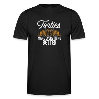 Écaille de tortue Chat Écaille de tortue Chat Tortie - T-shirt sport Homme - noir - Devant - AI Model Male 178 dark (178cm)