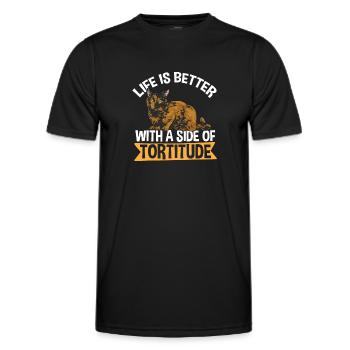 Écaille de tortue Chat Écaille de tortue Chat Tortie - T-shirt sport Homme - noir - Devant - AI Model Male 178 dark (178cm)