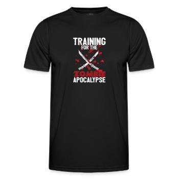 Training for the Zombie Apocalypse Funny - Men's Functional T-Shirt - black - Front - AI Model Male 178 dark (178cm)