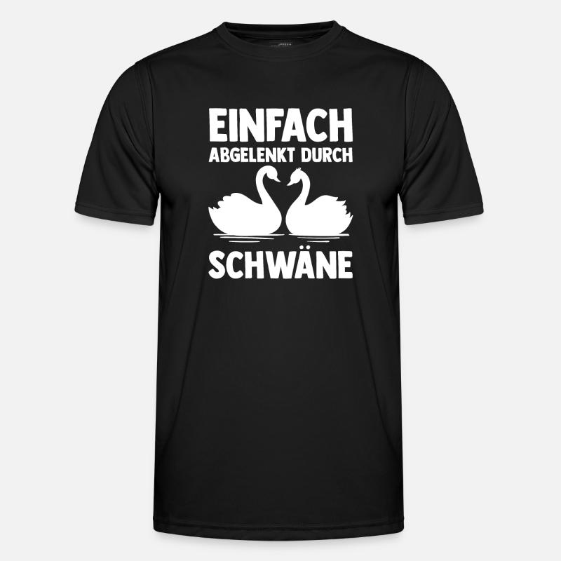 Schwan - Männer Funktions-T-Shirt - Schwarz