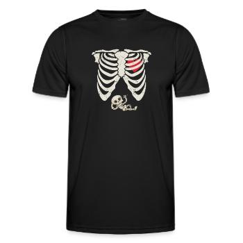 Skeleton Pregnancy Announcement XRay Baby Lust - Men's Functional T-Shirt - black - Front - AI Model Male 178 dark (178cm)